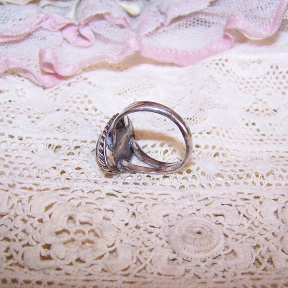 Native American Sterling Silver Turquoise Ring - Size 3.75 - Picture 10 of 10